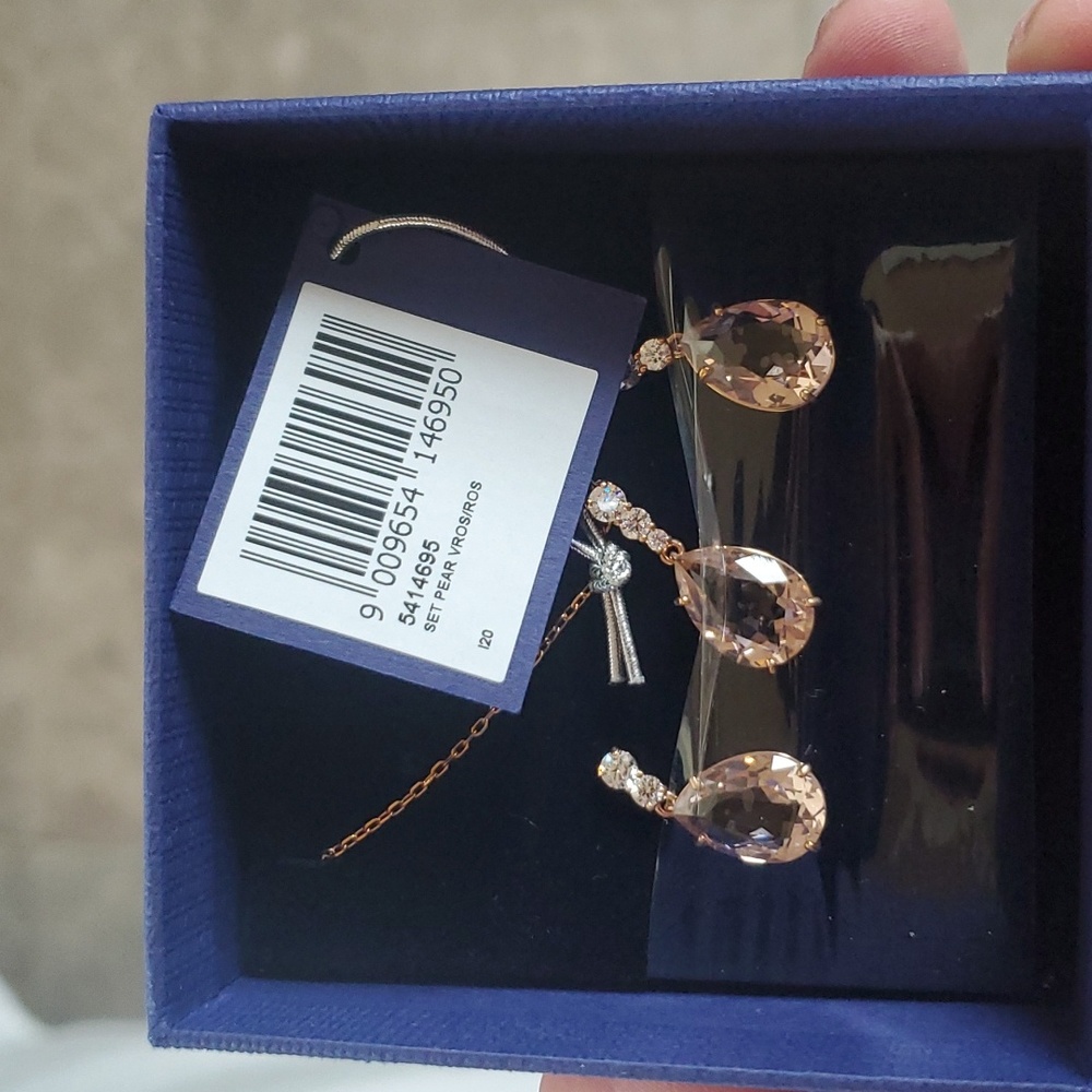 Swarovski necklace and earrings